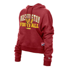 Washington Commanders New Era Women's Throwback Boxy Hoodie Sweatshirt