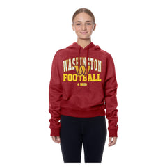 Washington Commanders New Era Women's Throwback Boxy Hoodie Sweatshirt