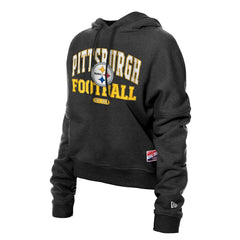 Pittsburgh Steelers New Era Women's Throwback Boxy Hoodie Sweatshirt