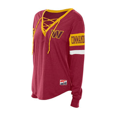 Washington Commanders New Era Women's Throwback Lace-Up Long-Sleeve T-Shirt