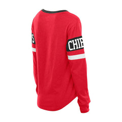Kansas City Chiefs New Era Women's Throwback Lace-Up Long-Sleeve T-Shirt
