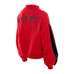 San Francisco 49ers New Era Women's Sport Night Mock Neck Balloon Sleeve Pullover Sweatshirt