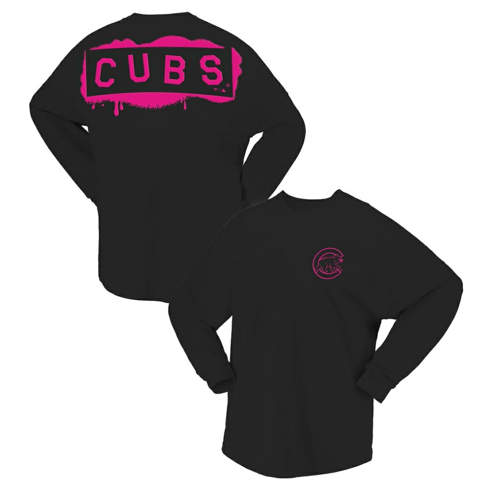 Chicago Cubs Fanatics Women's Neon Jersey Long Sleeve T-Shirt | MLB New