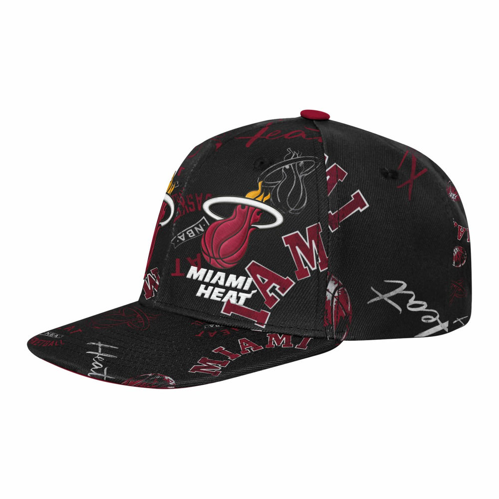Miami Heat Outerstuff Youth Street Hooper Allover Print Snapback Hat On Sale