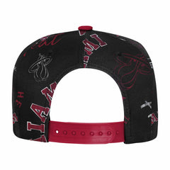 Miami Heat Outerstuff Youth Street Hooper Allover Print Snapback Hat On Sale