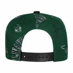 Milwaukee Bucks Outerstuff Youth Street Hooper Allover Print Snapback Hat On Sale