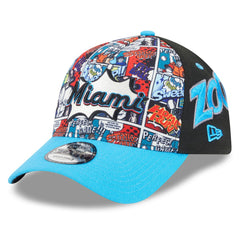 Miami Marlins New Era Youth 2025 MLB Diamond Hero Edition A-Frame 9FORTY Adjustable Hat | MLB Outlet