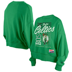 Boston Celtics Women's Boxy Throwback Mineral Wash Sweatshirt Discount
