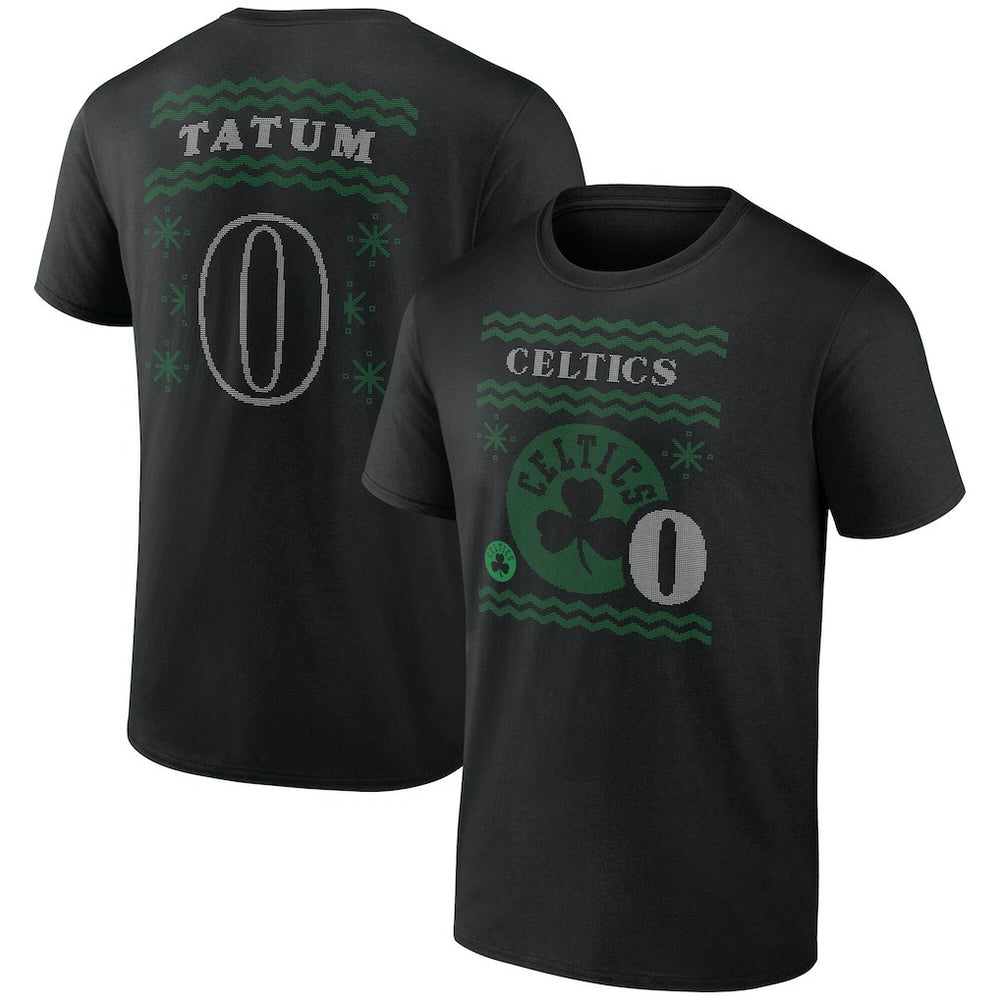 Jayson Tatum Boston Celtics Ugly Sweater Name & Number T-Shirt New