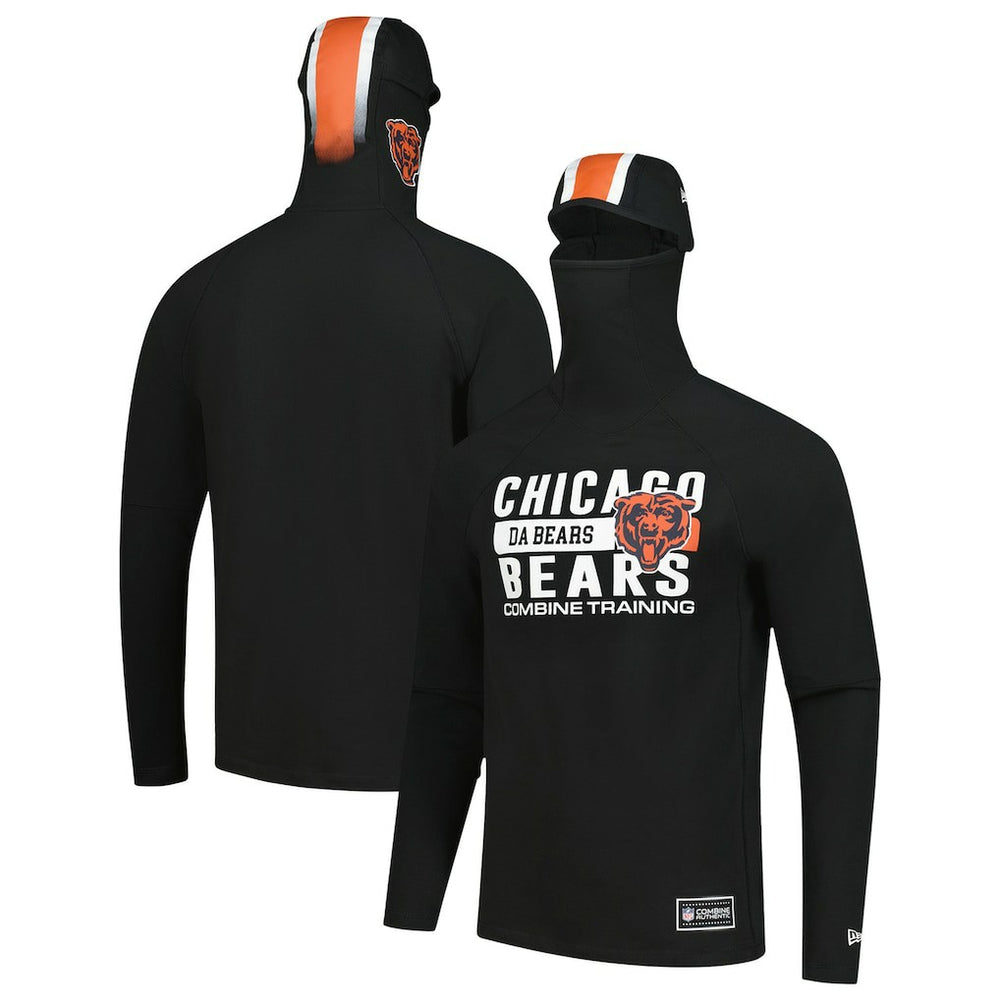 Chicago Bears New Era Functional Fandom Balaclava Helmet Stripe Tri-Blend Hoodie