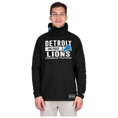 Detroit Lions New Era Functional Fandom Balaclava Helmet Stripe Tri-Blend Hoodie