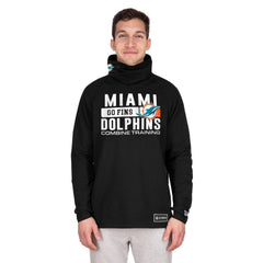 Miami Dolphins New Era Functional Fandom Balaclava Helmet Stripe Tri-Blend Hoodie