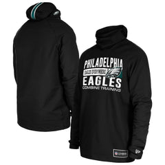 Philadelphia Eagles New Era Functional Fandom Balaclava Helmet Stripe Tri-Blend Hoodie