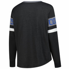 Indianapolis Colts New Era Women's Plus Size Throwback Lace-Up Long Sleeve T-Shirt