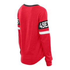 San Francisco 49ers New Era Women's Plus Size Throwback Lace-Up Long Sleeve T-Shirt