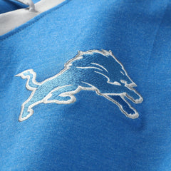 Detroit Lions New Era Women's Plus Size Throwback Lace-Up Long Sleeve T-Shirt