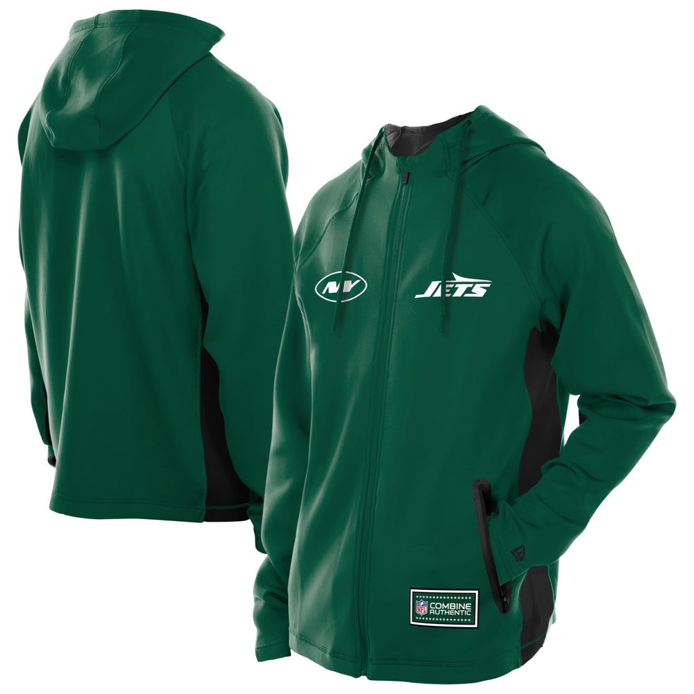 New York Jets New Era Combine Authentic Raglan Scuba Full-Zip Hoodie