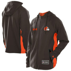 Cleveland Browns New Era Combine Authentic Raglan Scuba Full-Zip Hoodie