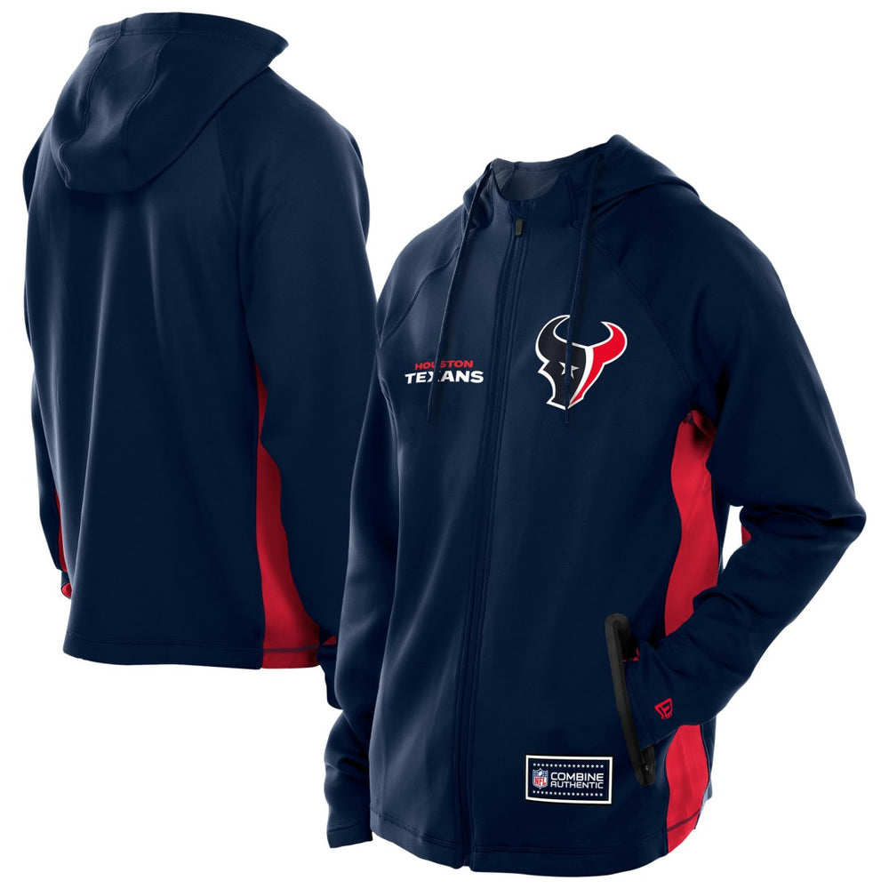 Houston Texans New Era Combine Authentic Raglan Scuba Full-Zip Hoodie