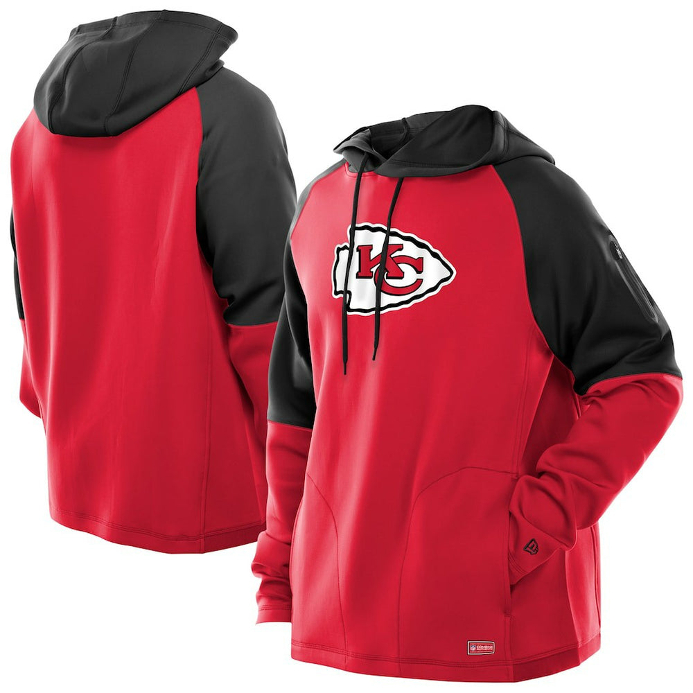 Kansas City Chiefs New Era Combine Authentic Color Block Raglan Pullover Hoodie