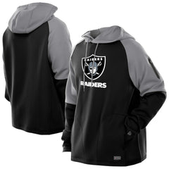 Las Vegas Raiders New Era Combine Authentic Color Block Raglan Pullover Hoodie