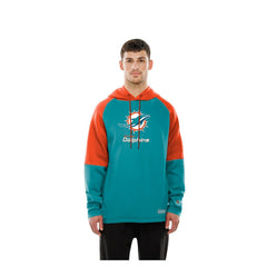 Miami Dolphins New Era Combine Authentic Color Block Raglan Pullover Hoodie