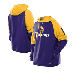 Minnesota Vikings New Era Combine Authentic Color Block Raglan Pullover Hoodie