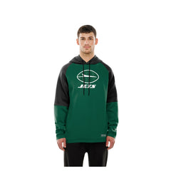 New York Jets New Era Combine Authentic Color Block Raglan Pullover Hoodie