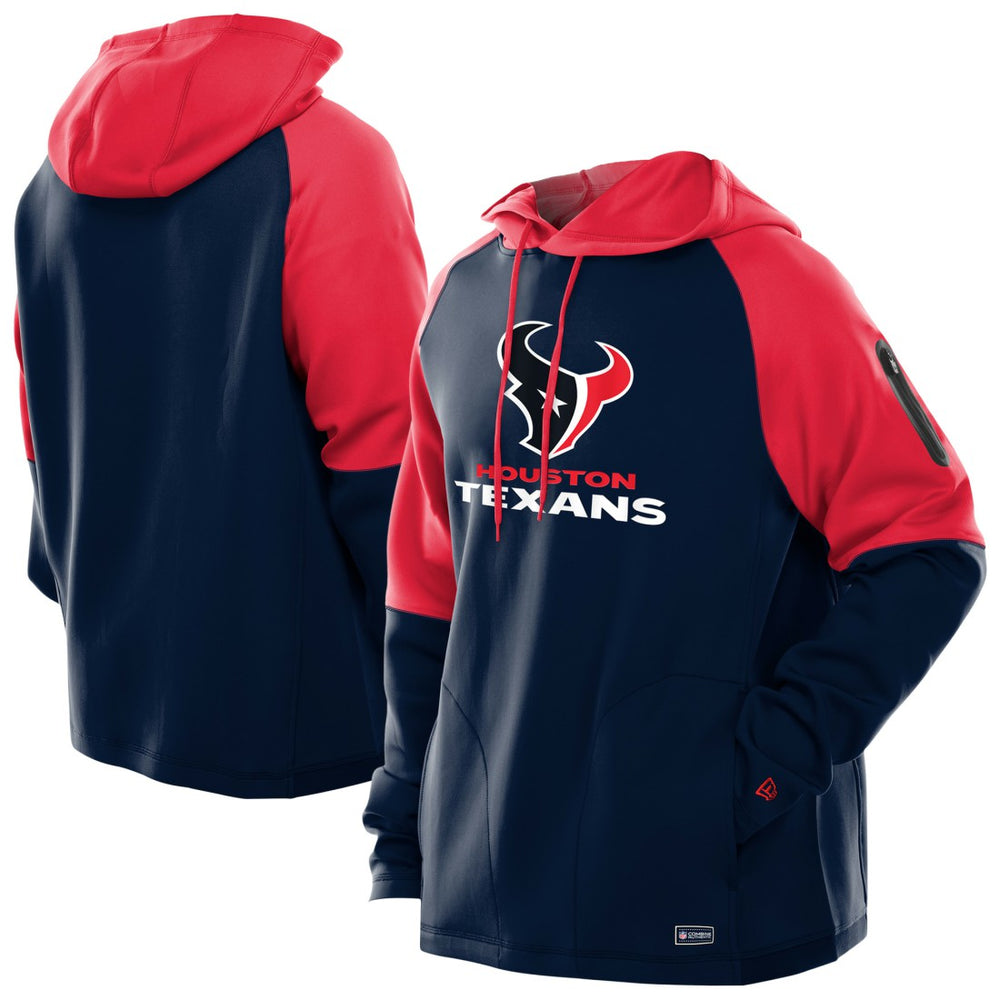 Houston Texans New Era Combine Authentic Color Block Raglan Pullover Hoodie