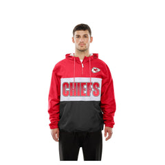 Kansas City Chiefs New Era Ripstop Quarter-Zip Hooded Windbreaker