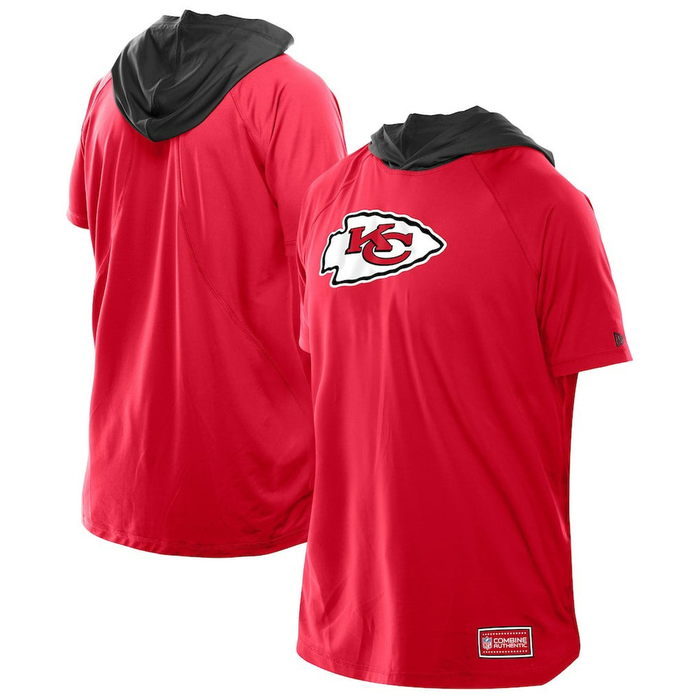 Kansas City Chiefs New Era Combine Authentic Hooded Raglan Short-Sleeve T-Shirt