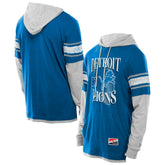 Detroit Lions New Era Twofer Layered Long Sleeve Hoodie T-Shirt