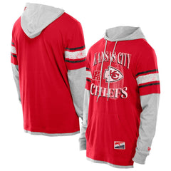 Kansas City Chiefs New Era Twofer Layered Long Sleeve Hoodie T-Shirt