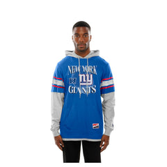 New York Giants New Era Twofer Layered Long Sleeve Hoodie T-Shirt