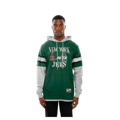 New York Jets New Era Twofer Layered Long Sleeve Hoodie T-Shirt