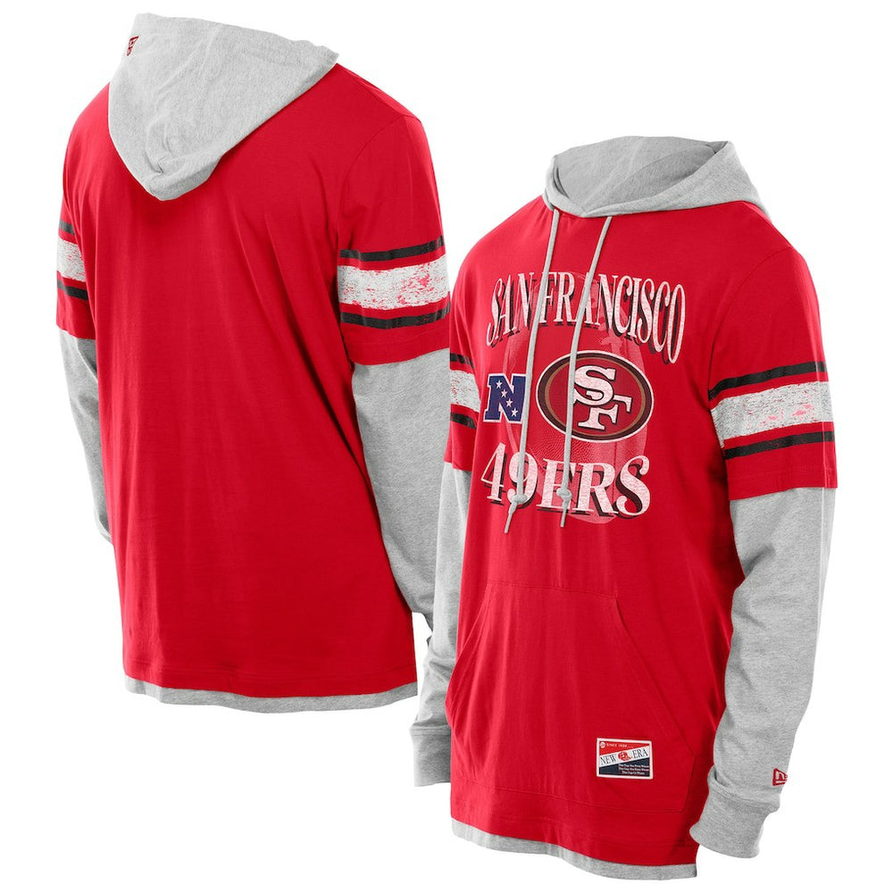 San Francisco 49ers New Era Twofer Layered Long Sleeve Hoodie T-Shirt
