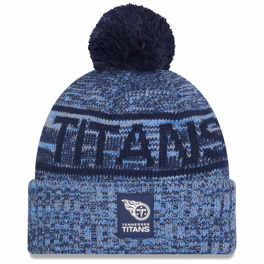 Tennessee Titans New Era 2025 Sideline Cold Weather Cuffed Knit Hat with Pom