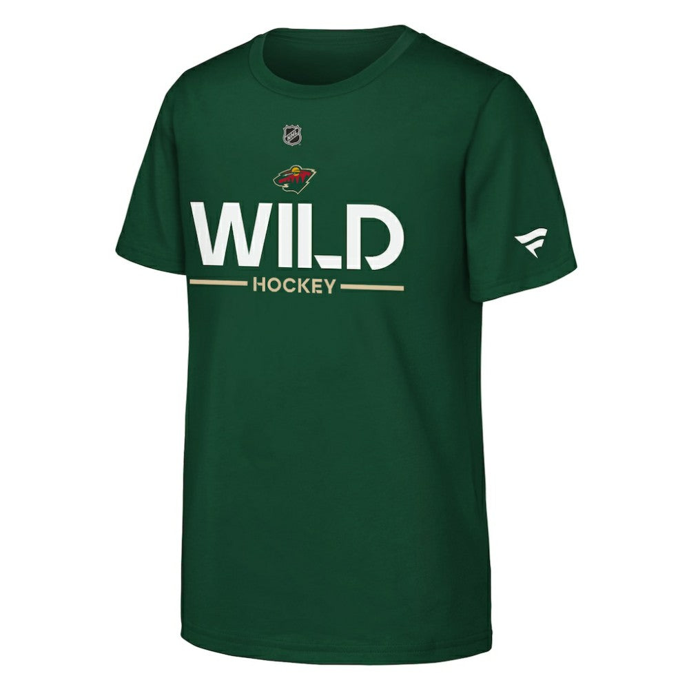 Minnesota Wild Fanatics Youth Authentic Pro Wordmark T-Shirt For Sale