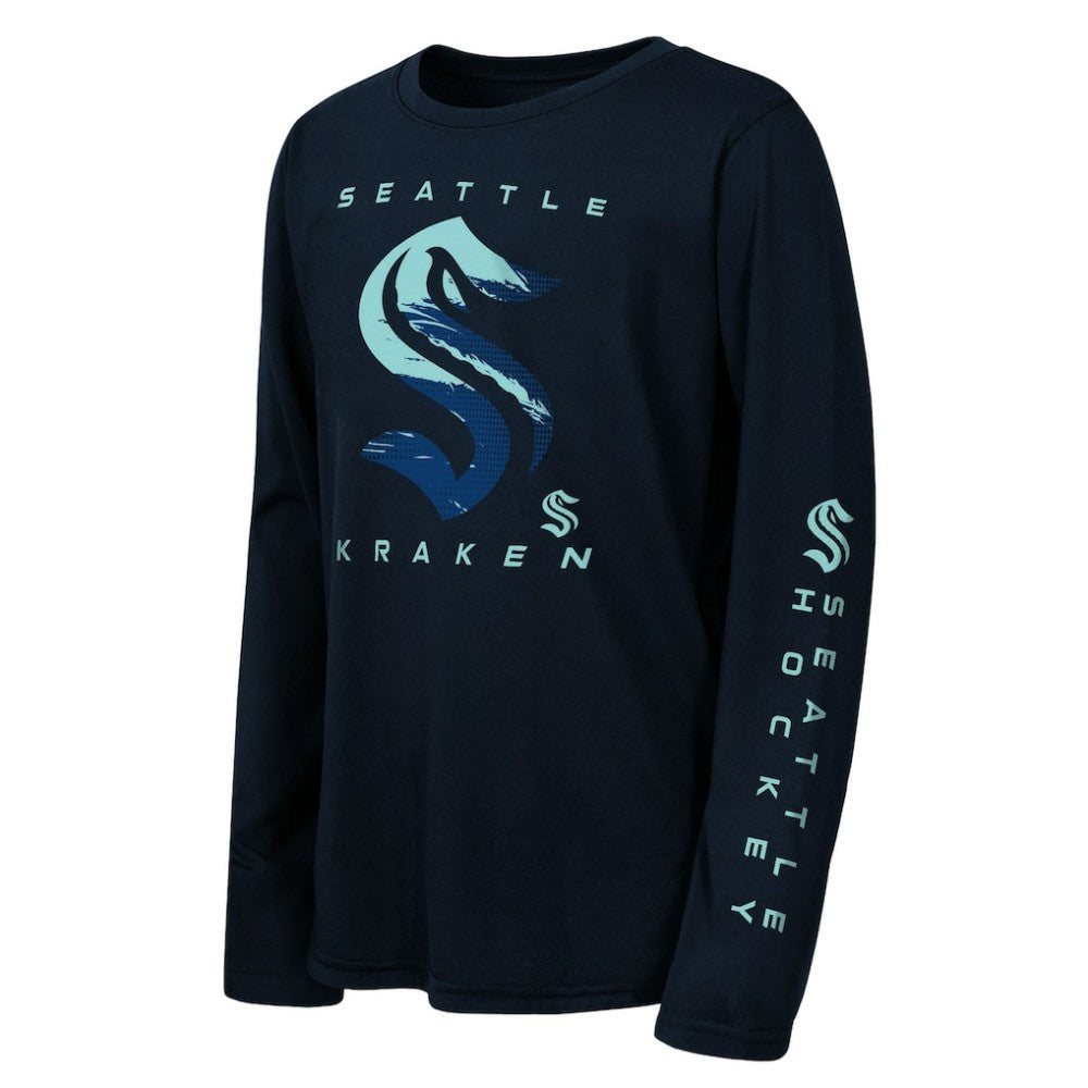 Seattle Kraken Outerstuff Youth Seize the Win Long Sleeve T-Shirt On Sale