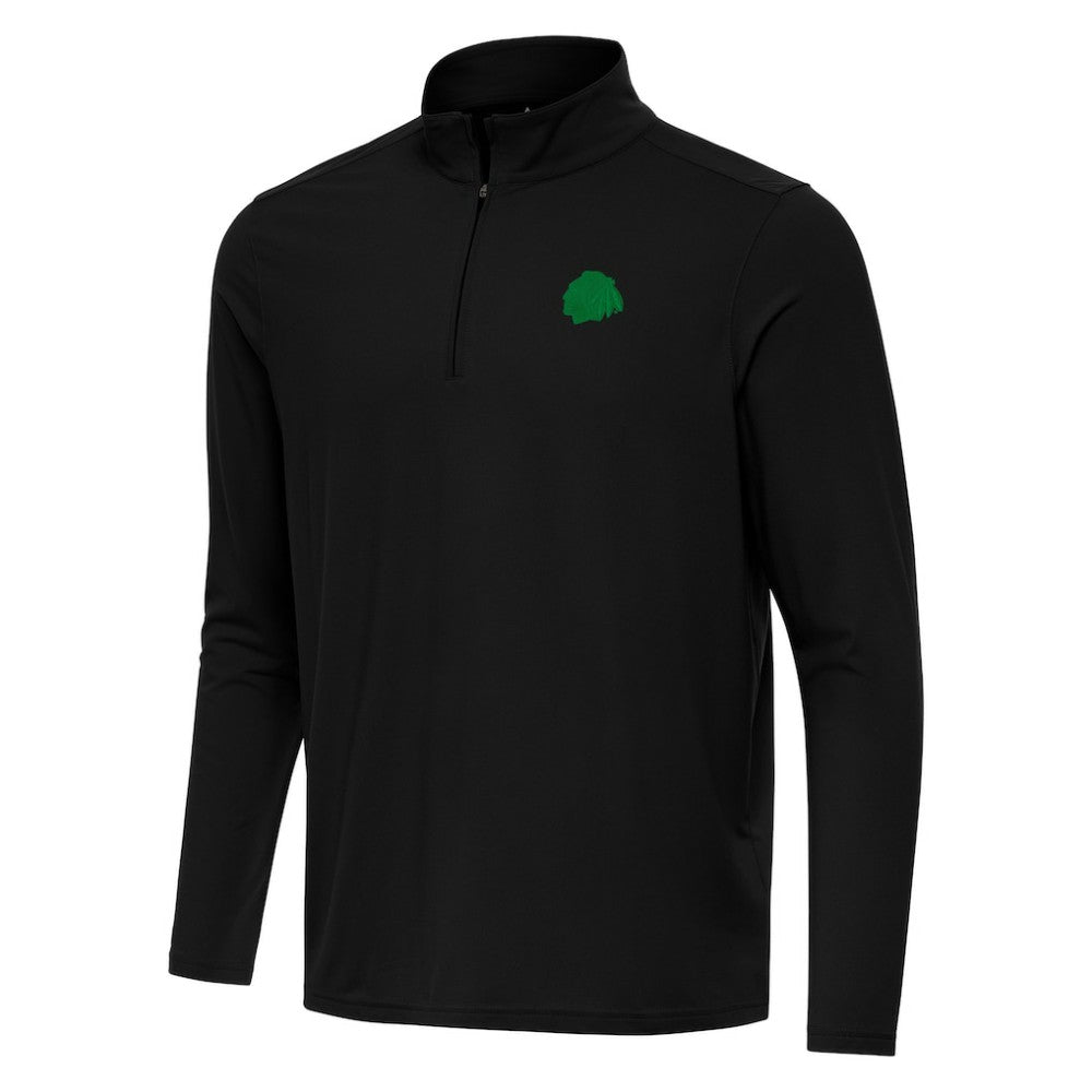Chicago Blackhawks Antigua St. Patrick Intent Quarter-Zip Pullover Top For Sale