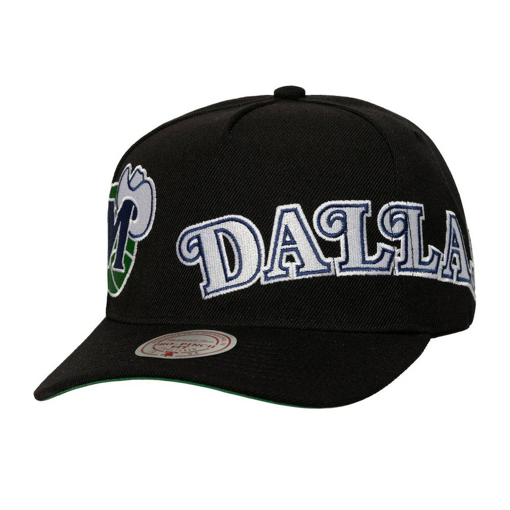 Dallas Mavericks Busted Logo Wordmark Wrap Around Pro Pinch Adjustable Hat sale Online