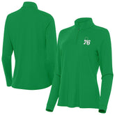 Philadelphia 76ers Antigua Women's St. Patrick's Day Intent Quarter-Zip Top For Sale