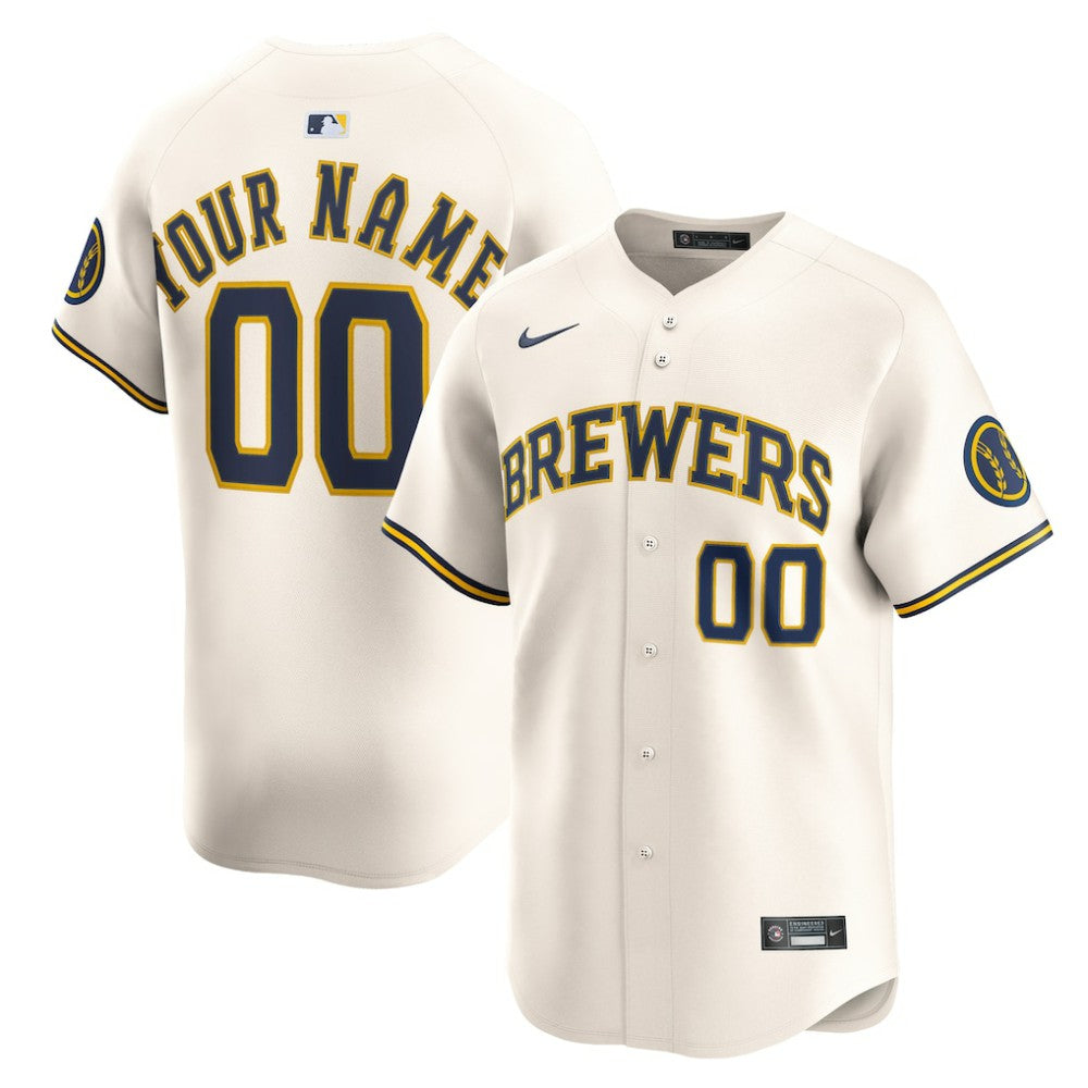 Milwaukee Brewers Nike Home Limited Custom Jersey | MLB US