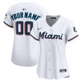 Miami Marlins Women's Home Limited Custom Jersey - White