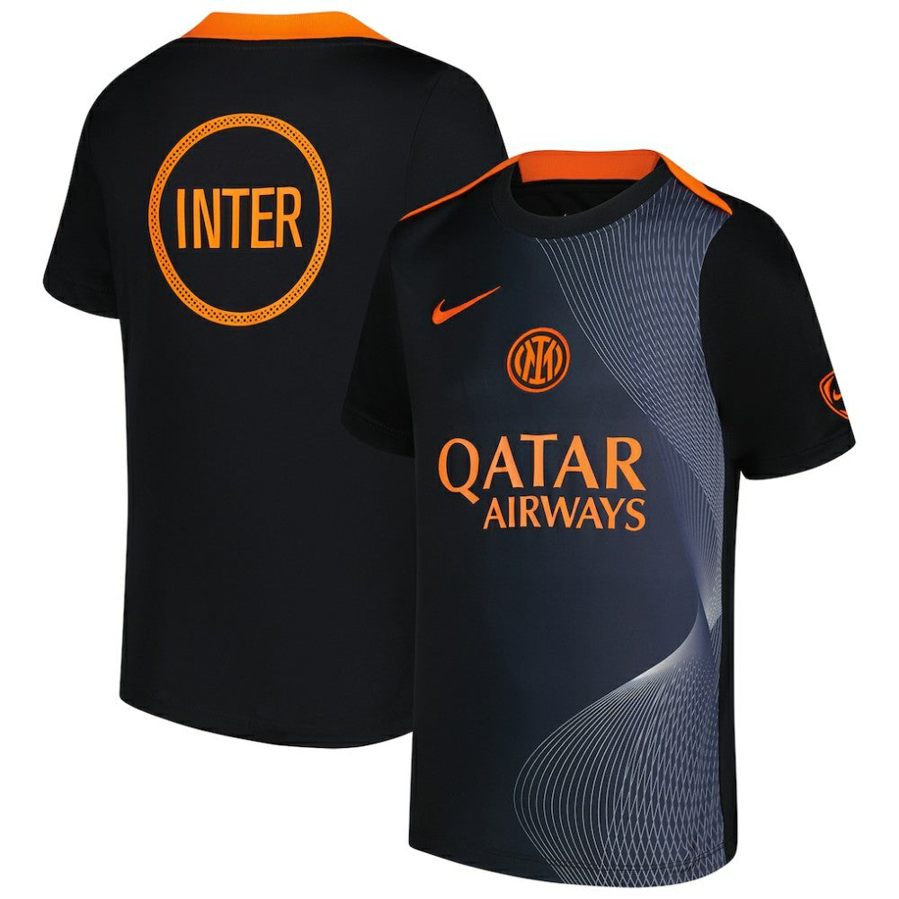 Inter Milan Youth 2025/26 Third Academy Pro Pre-Match Dri-Fit Top Black - Nike