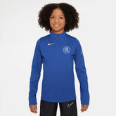 Chelsea Youth 2025/26 Strike Drill Quarter-Zip Dri-FIT Long Sleeve Top Blue - Nike