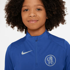 Chelsea Youth 2025/26 Strike Drill Quarter-Zip Dri-FIT Long Sleeve Top Blue - Nike