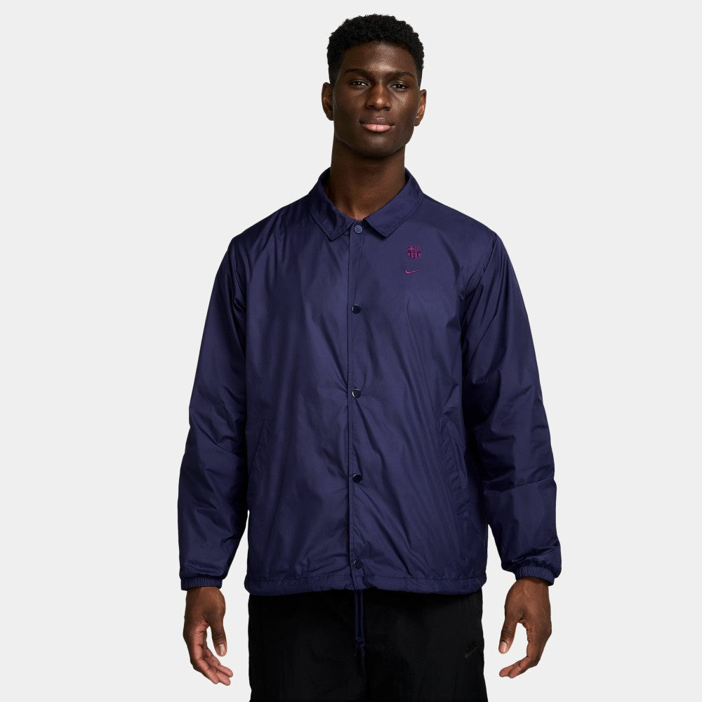 Barcelona Club Coaches Full-Snap Jacket Navy - Nike