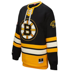 Boston Bruins Mitchell & Ness Women's Heritage Lace-Up Pullover Sweatshirt Outlet