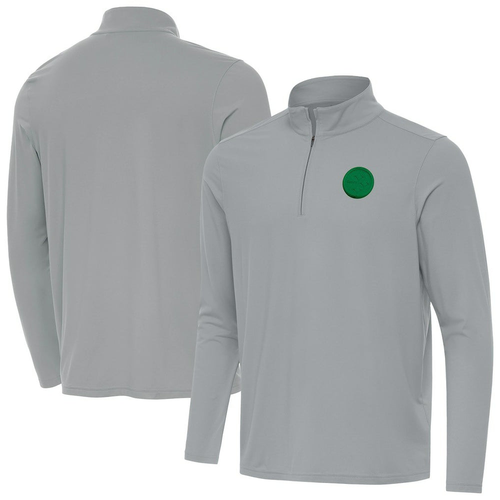 Pittsburgh Steelers Antigua St Patrick Day Intent Quarter-Zip Pullover Top
